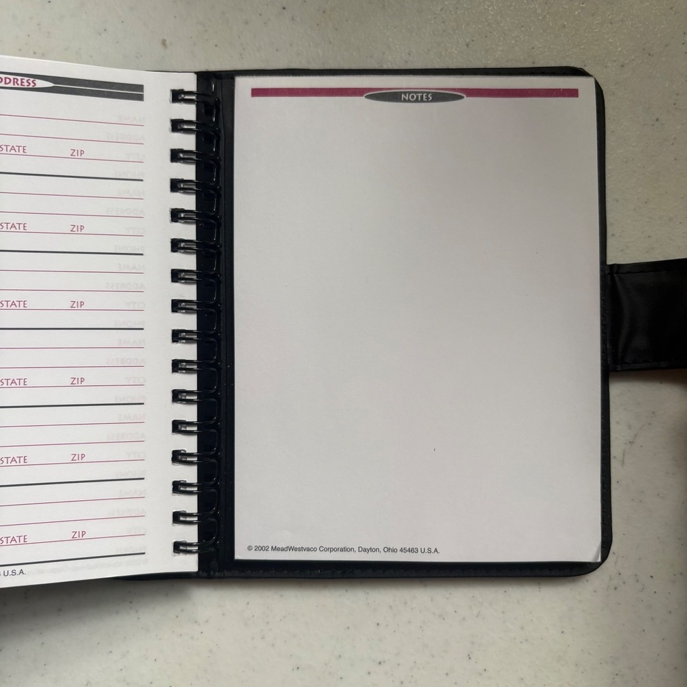 NEW Mead Cambridge Fat Little Day Planner Undated Organizer Black Vintage 2001 - Picture 14 of 15